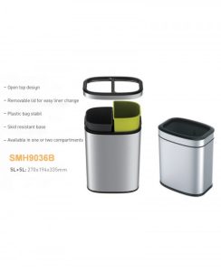 Coș de gunoi din INOX 40L, argintiu – SMH9036B - imagine 2