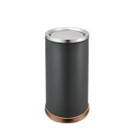 Coș de gunoi cu capac batant 89 L, PRH-110EB21, argintiu cu bază decorativă aurie