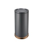 Coș de gunoi gri cu capac batant 89 L, PRH-110EB23, bază decorativă aurie