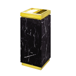 Coș de gunoi cu scrumieră auriu-negru – 16L – PRH-7B02GM2023