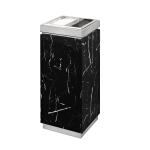 Coș de gunoi cu scrumieră argintiu-negru – 16L – PRH-7B022022