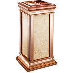 Cos de gunoi scrumiera din marmura, PRH-GPX-8A, Roze Auriu, Crem, 15L