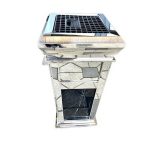 Cos de gunoi scrumiera din marmura, PRH-GPX-8AX, Argintiu, Crem, 15L