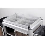 Cărucior hotelier pentru cameristă Premium cu sistem de închidere – PROLH261D, 154,5 x 51 x 113,5 cm - imagine 3