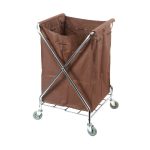 Cărucior pliabil din inox pentru transport și colectare lenjerie cu sac lavabil, PROLH3425, 180 L