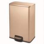 Coș de gunoi cu pedală PRH-SJ40-F02, 40L, inox 410, Champagne Gold, soft-close, 42,8 x 32 x 71,5 cm