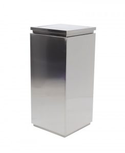 Coș de gunoi premium din inox cu capac batant, design cubic – Model PRH-GPX-7C-01, 22 L - imagine 2