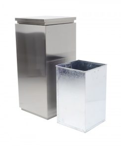Coș de gunoi premium din inox cu capac batant, design cubic – Model PRH-GPX-7C-01, 22 L - imagine 3