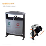 Cos exterior cu scrumiera, 80 L, Multicolor, SMH94197A