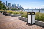 Coș de gunoi exterior 120L Smash Design SM67W – Coș metalic stradal din oțel, rezistent la intemperii, 56 x 56 x 97 cm - imagine 6