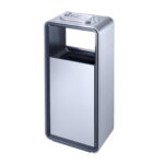 Cos de gunoi cu scrumiera, Argintiu Mat, PRH-5GSM2023, 20L