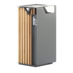 Coș de gunoi urban cu scrumiera – Smash Design BRAVIO 190, 50 × 50 × 105 CM