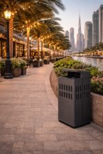 Coș de gunoi urban cu scrumieră 115 L ZENORA 444INOX | Coș exterior premium 50x50x90 CM - imagine 2