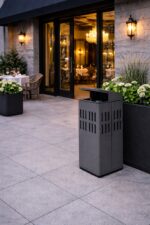 Coș de gunoi urban cu scrumieră 115 L ZENORA 444INOX | Coș exterior premium 50x50x90 CM - imagine 8