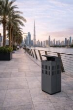 Coș de gunoi urban cu scrumieră 115 L ZENORA 444INOX | Coș exterior premium 50x50x90 CM - imagine 10