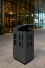 Coș de gunoi urban cu scrumiera, 115L – Smash Design, ZENORA 444 , 50×50×90 CM - imagine 4