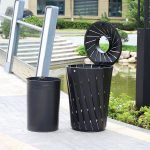 Coș stradal ECLIPS 105 din oțel galvanizat cu acoperire prin vopsire în câmp electrostatic – capacitate 105L, culoare neagră, 62 x 91 CM - imagine 5
