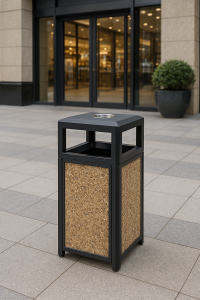 Coș de gunoi urban cu scrumieră SMASH LM, multicolor, anti-vandalism, 150L - imagine 18