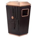 Cos de gunoi cu scrumiera, Auriu, SMH9409B2022, 90 L