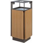 Coș de gunoi urban cu scrumiera, 90L – Smash Design, Alvor 194, 40×30×104 CM