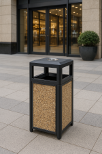 Cos de gunoi exterior cu scrumiera, 60 L, Multicolor, SMASH M, 40 x 40 x 85 CM - imagine 16