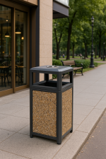 Cos de gunoi exterior cu scrumiera, 60 L, Multicolor, SMASH M, 40 x 40 x 85 CM - imagine 17