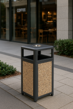 Cos de gunoi exterior cu scrumiera, 60 L, Multicolor, SMASH M, 40 x 40 x 85 CM - imagine 14