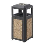 Cos de gunoi exterior cu scrumiera, 60 L, Multicolor, SMASH M, 40 x 40 x 85 CM