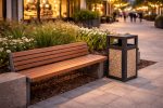 Cos de gunoi exterior cu scrumiera, 60 L, Multicolor, SMASH M, 40 x 40 x 85 CM - imagine 13