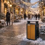 Coș de gunoi urban ATLAS 70 din oțel galvanizat cu finisaj lemn PS – capacitate 70 L - imagine 15