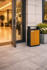 Coș de gunoi urban ATLAS 70 din oțel galvanizat cu finisaj lemn PS – capacitate 70 L - imagine 10