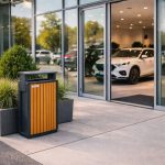 Coș de gunoi urban ATLAS 70 din oțel galvanizat cu finisaj lemn PS – capacitate 70 L - imagine 17