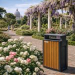 Coș de gunoi urban ATLAS 70 din oțel galvanizat cu finisaj lemn PS – capacitate 70 L - imagine 16