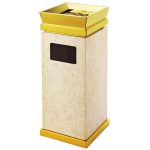 Coș de gunoi cu scrumieră separată PRH-7R03GM2023, 159L, inox 304 premium, 29 × 29 × 72,5 cm