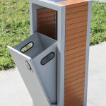 Coș de gunoi urban cu scrumieră 80 L, Linea 189, 40 x 30 x 104 cm