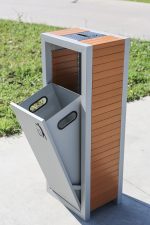 Coș de gunoi urban cu scrumieră 80 L, Linea 189, 40 x 30 x 104 cm - imagine 11