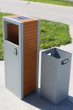 Coș de gunoi urban cu scrumieră 80 L, Linea 189, 40 x 30 x 104 cm - imagine 5
