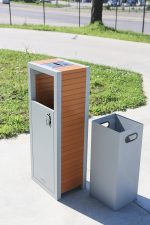 Coș de gunoi urban cu scrumieră 80 L, Linea 189, 40 x 30 x 104 cm - imagine 6