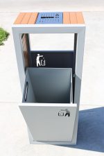 Coș de gunoi urban cu scrumieră 80 L, Linea 189, 40 x 30 x 104 cm - imagine 10