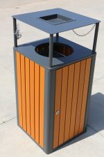 Cos de gunoi exterior, cu scrumiera, 60L, SM7B, 44*44*95 CM - imagine 3