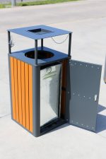 Cos de gunoi exterior, cu scrumiera, 60L, SM7B, 44*44*95 CM - imagine 11