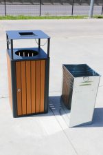 Cos de gunoi exterior, cu scrumiera, 60L, SM7B, 44*44*95 CM - imagine 12