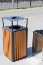 Cos de gunoi exterior, cu scrumiera, 60L, SM7B, 44*44*95 CM - imagine 13