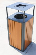 Cos de gunoi exterior, cu scrumiera, 60L, SM7B, 44*44*95 CM - imagine 8