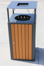Cos de gunoi exterior, cu scrumiera, 60L, SM7B, 44*44*95 CM - imagine 9