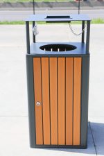 Cos de gunoi exterior, cu scrumiera, 60L, SM7B, 44*44*95 CM - imagine 10