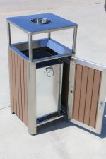 Coș de gunoi exterior cu scrumieră, argintiu – 50L – SMH9472B - imagine 7