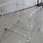 Carucior pliabil profesional pentru lenjerie PRH-B1049 – din oțel galvanizat, rezistent la coroziune, ideal pentru hoteluri, spitale și spălătorii industriale , 100 x 70 x 88 CM - imagine 2