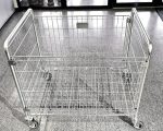 Carucior pliabil profesional pentru lenjerie PRH-B1049 – din oțel galvanizat, rezistent la coroziune, ideal pentru hoteluri, spitale și spălătorii industriale , 100 x 70 x 88 CM - imagine 4