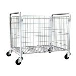 Carucior pliabil profesional pentru lenjerie PRH-B1049 – din oțel galvanizat, rezistent la coroziune, ideal pentru hoteluri, spitale și spălătorii industriale , 100 x 70 x 88 CM